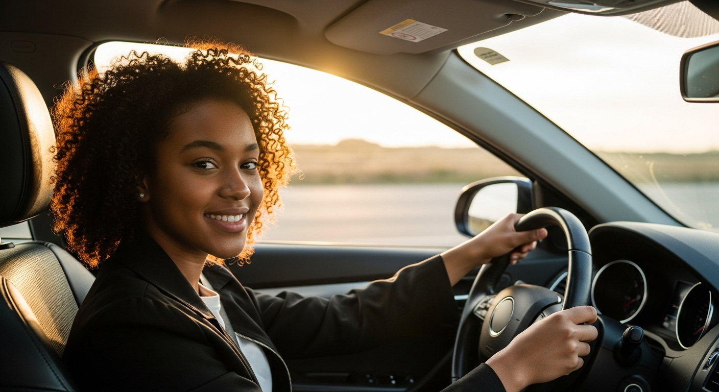 Confident driver of every background